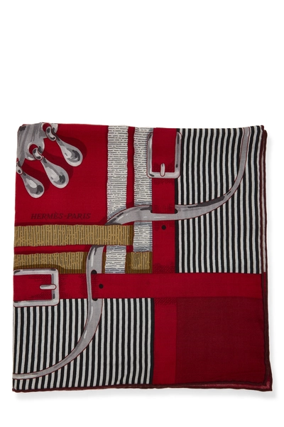 Red & Multicolor 'Mors a Jouets' Scarf 140, , large