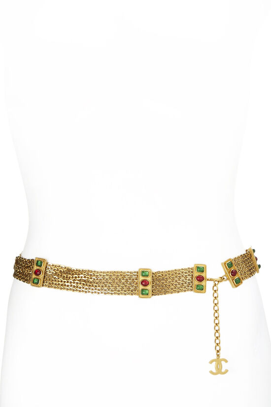 Gold Gripoix Chain Belt, , large image number 1