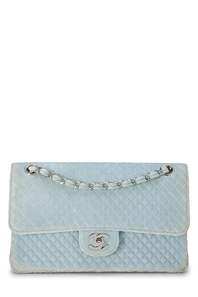 Chanel Blue Velvet Half Flap Medium