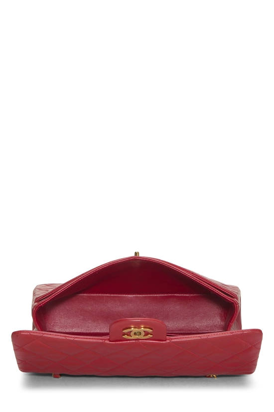 Red Quilted Lambskin Classic Double Flap Medium, , large image number 5