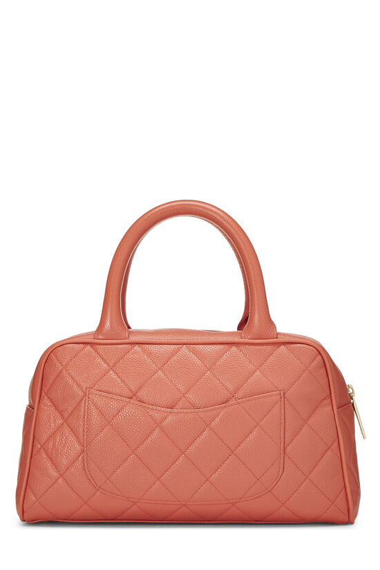 Coral Quilted Caviar Bowler Mini, , large image number 3
