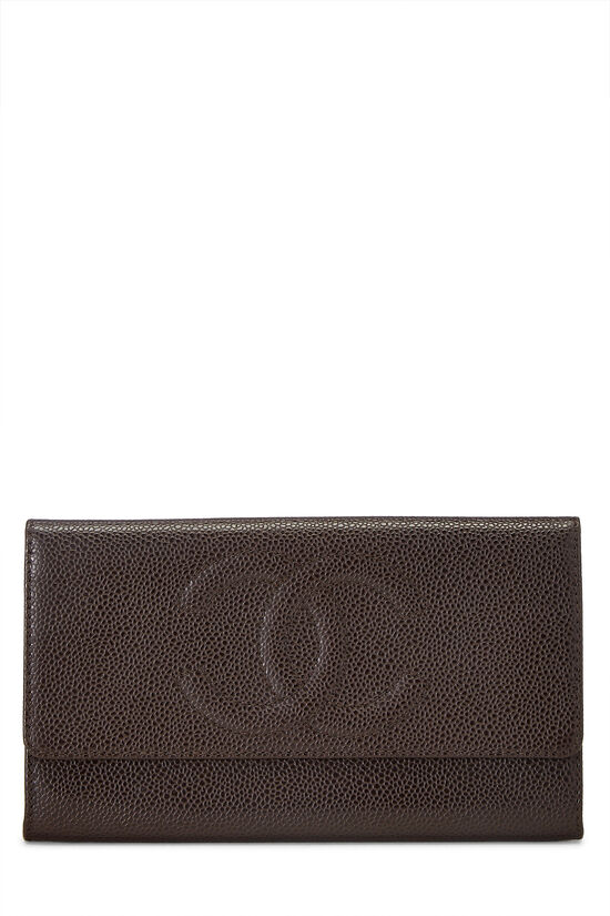 Brown Caviar Timeless 'CC' Wallet, , large image number 1