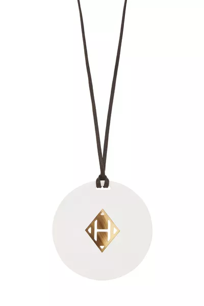 White Acrylic Buffalo Horn Necklace, , large