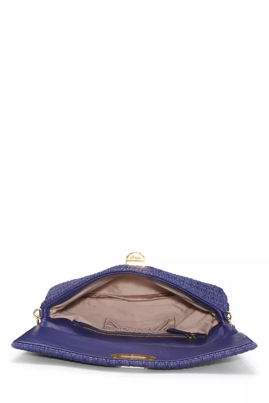 Purple Nappa Crystal Flap Shoulder Bag, , large image number 5