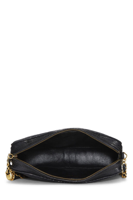 Chanel - Black Quilted Lizard Pocket Camera Bag Medium