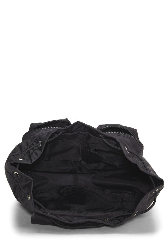 Black Nylon Double Pocket Backpack, , large image number 5