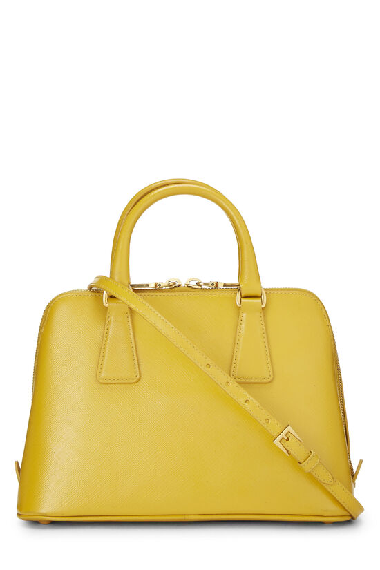 Yellow Saffiano Lux Handbag Small, , large image number 3