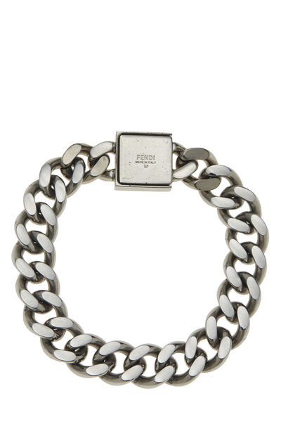 Silver 'FF' Chain Bracelet Medium, , large
