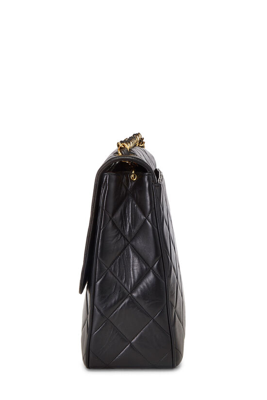 Black Quilted Lambskin 'CC' Square Shoulder Bag, , large image number 4