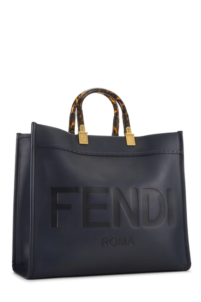 Navy Calfskin Sunshine Shopper Medium, , large