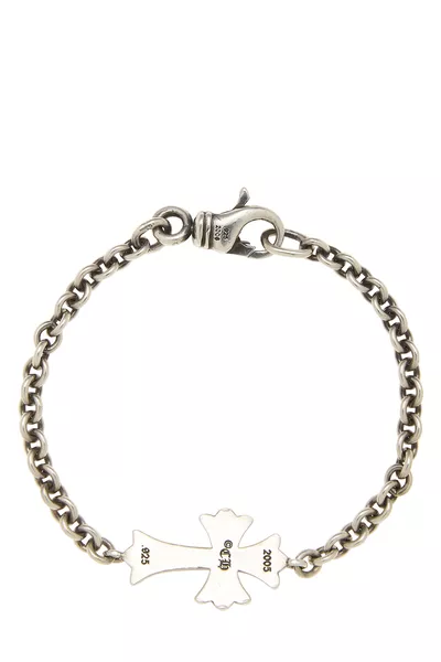 Sterling Silver Cross Link Bracelet, , large