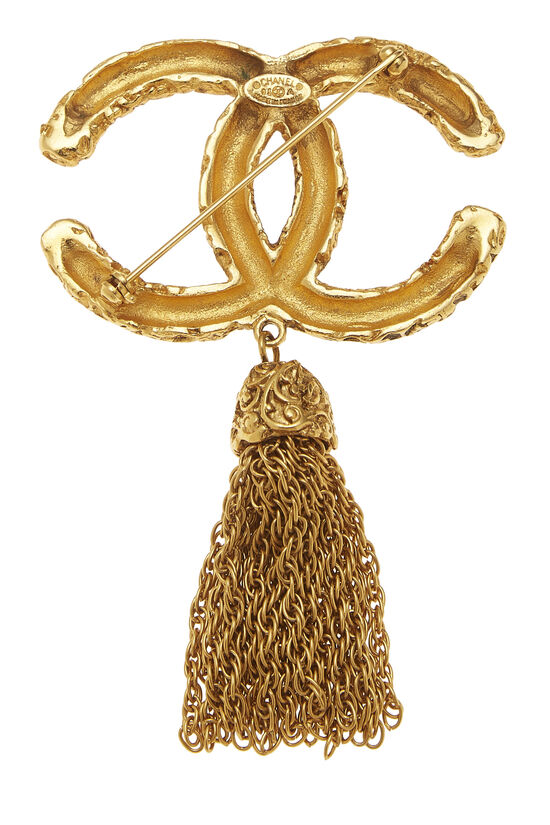 Gold 'CC' Tassel Pin, , large image number 1