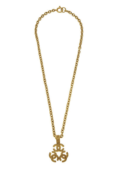 Gold Filigree 'CC' Necklace