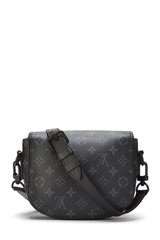 Black Monogram Eclipse Canvas Montsouris Messenger PM, , large image number 3