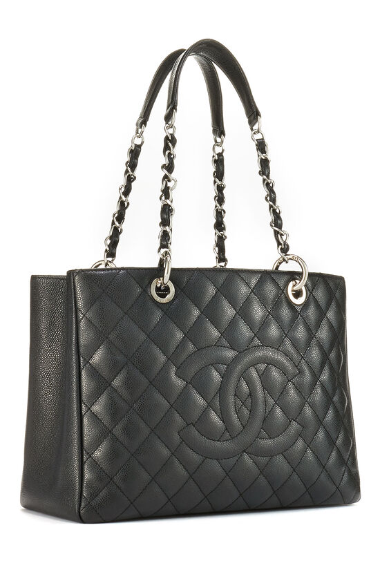 Black Quilted Caviar Grand Shopping Tote (GST)