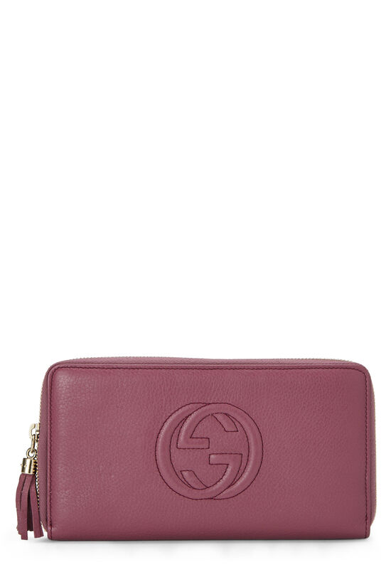 Purple Leather Soho Zip Around Wallet, , large image number 1