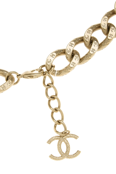 White Gold 'CC' Chain Belt, , large