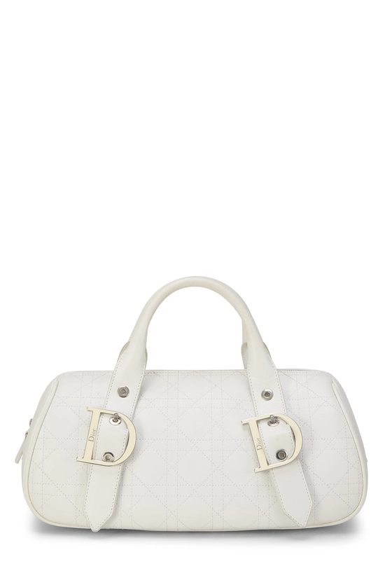 White Calfskin D Buckle Bowling Bag, , large image number 0
