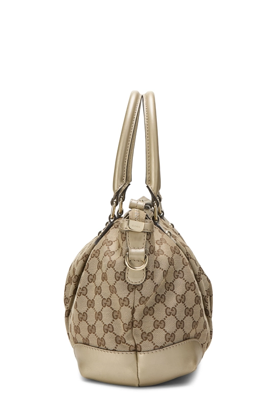 Gold GG Canvas Sukey Zip Handbag, , large image number 2