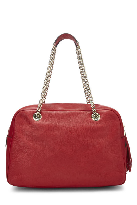 Red Leather Soho Chain Shoulder Bag, , large image number 3