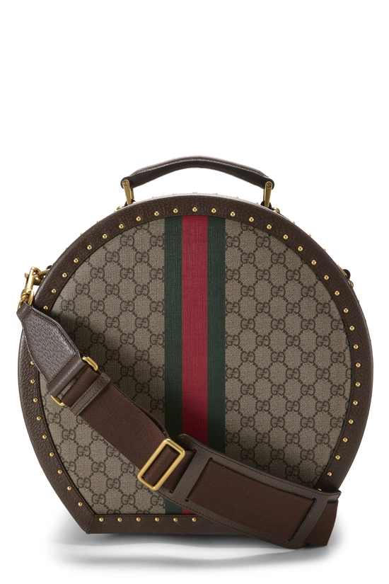 Brown GG Supreme Canvas Savoy Hat Box, , large image number 3