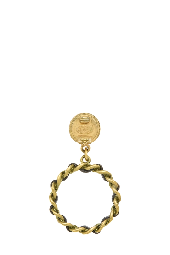 Gold 'CC' Clover Dangle Earrings, , large image number 2
