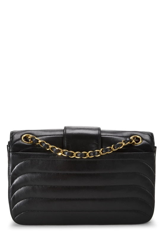 Black Lambskin Horizontal Flap 9", , large image number 3