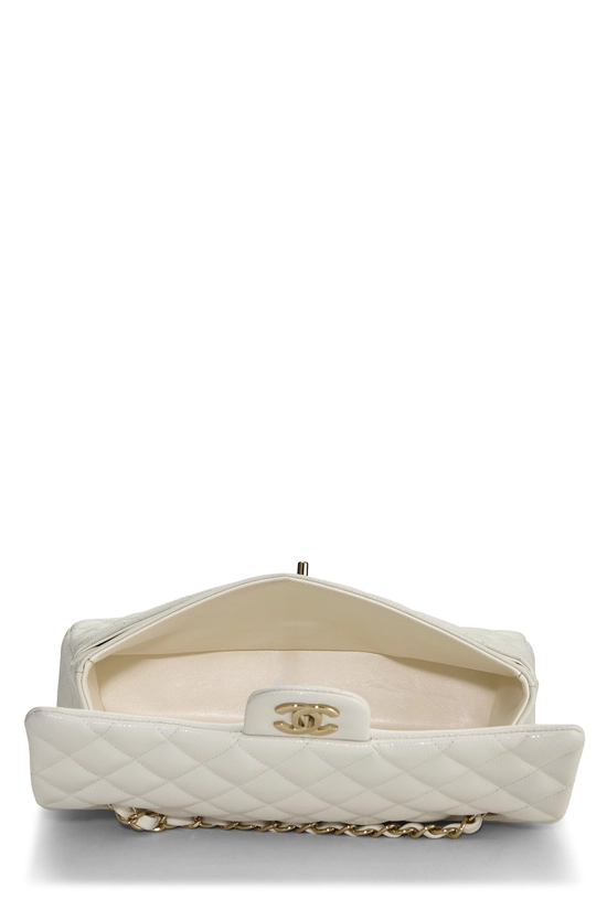 White Quilted Caviar Classic Double Flap Medium, , large image number 5
