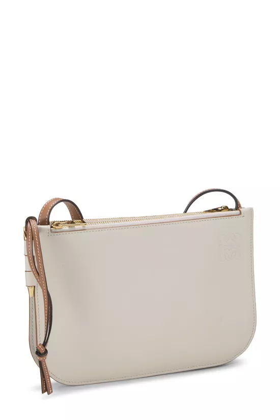 Grey Calfskin Gate Double Zip Pouch, , large image number 1