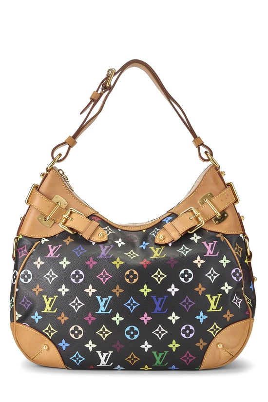 Takashi Murakami x Louis Vuitton Black Monogram Multicolore Greta Hobo, , large image number 0
