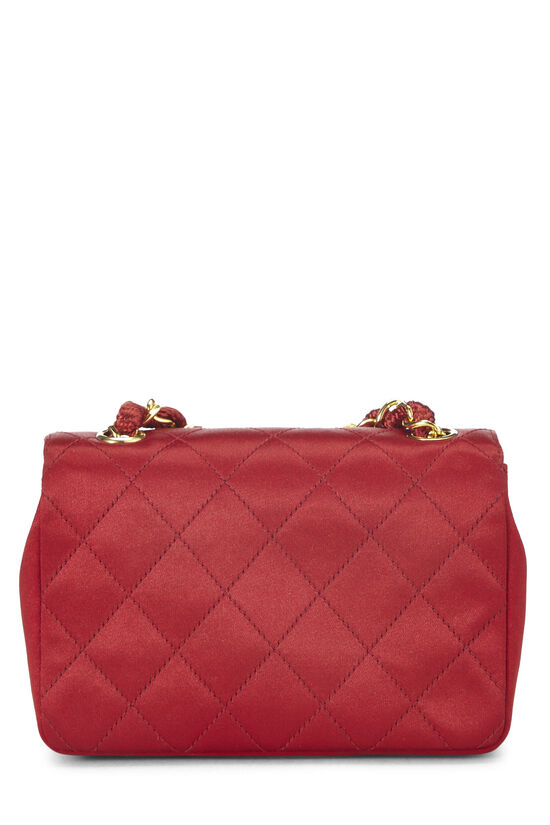 Red Quilted Satin Half Flap Micro, , large image number 3