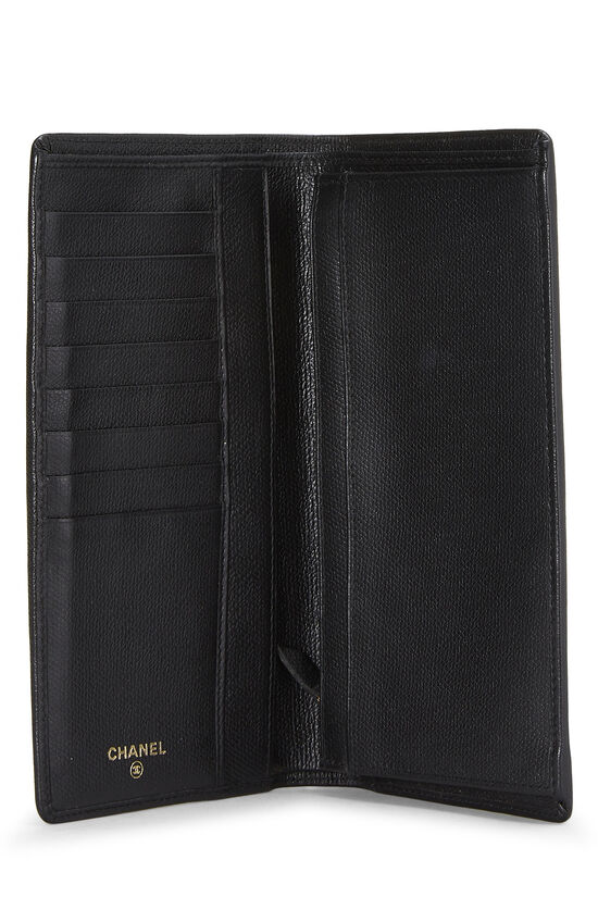 chanel long wallet black