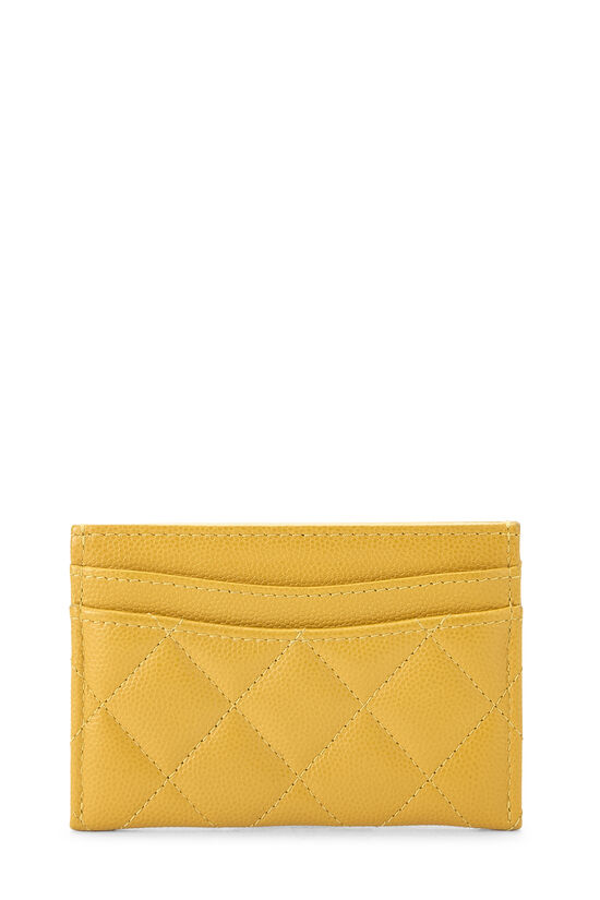 Yellow Quilted Caviar Card Holder, , large image number 2