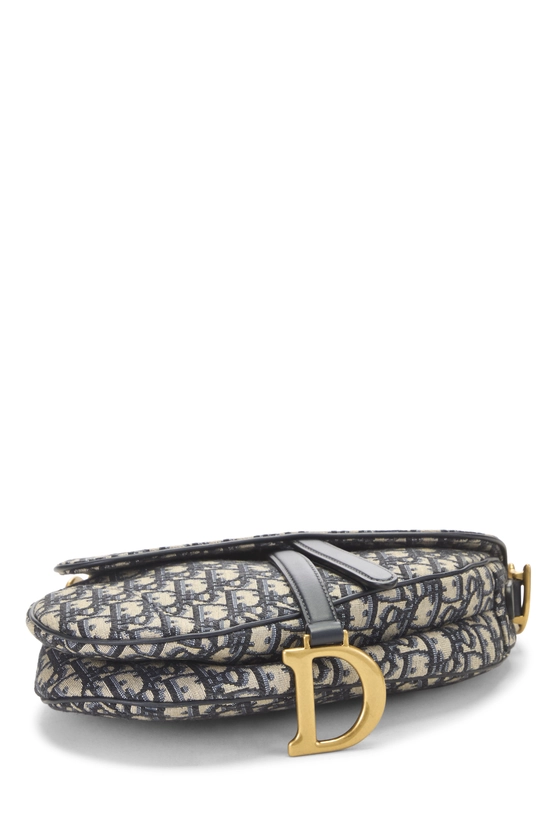 Navy Oblique Jacquard Saddle Bag NM, , large image number 4
