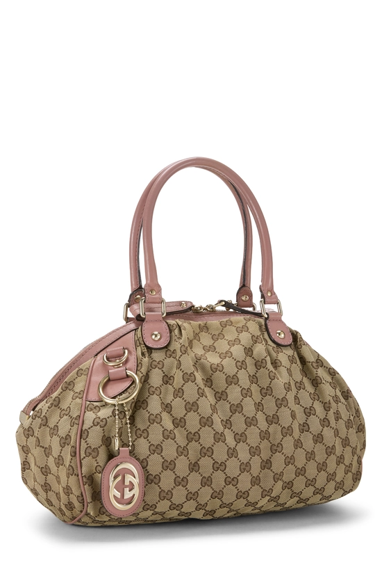 Pink Original GG Canvas Sukey Boston Handbag, , large image number 1