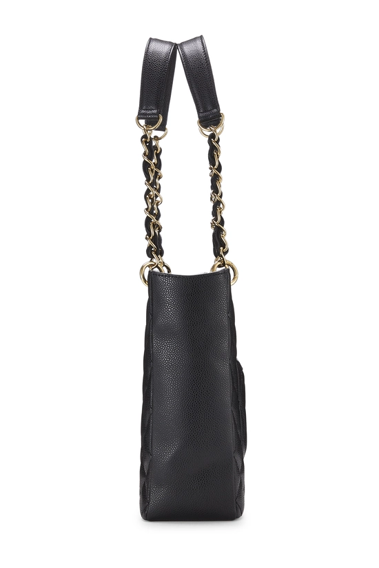 Black Quilted Caviar Petite Shopping Tote (PST), , large image number 2