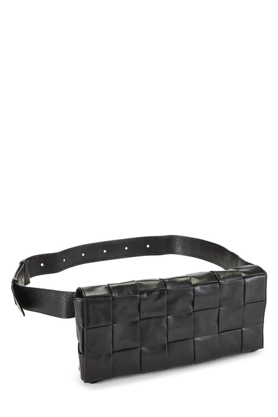 Black Maxi Intrecciato Stretch Cassette, , large