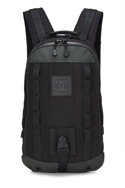 Black & Green Canvas Sportline Backpack