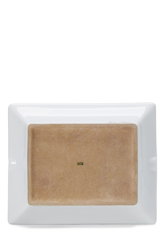 Green & Multicolor 'Zebra' Porcelain Ashtray, , large image number 2