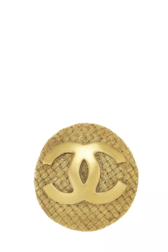 Gold Woven 'CC' Pin Large, , large image number 0