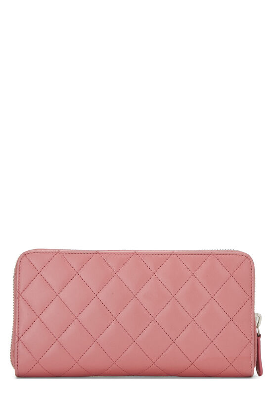Pink Quilted Lambskin Zip Wallet, , large image number 2
