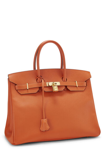Orange Epsom Birkin 35, , large