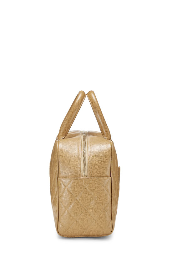 Beige Quilted Caviar Bowler Medium, , large image number 2