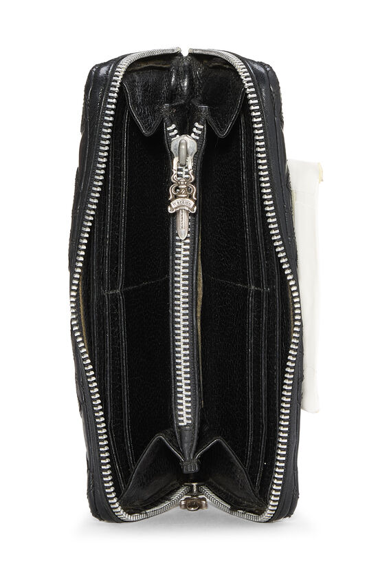 Black Leather Cemetery Cross Zip-Around Wallet, , large image number 3