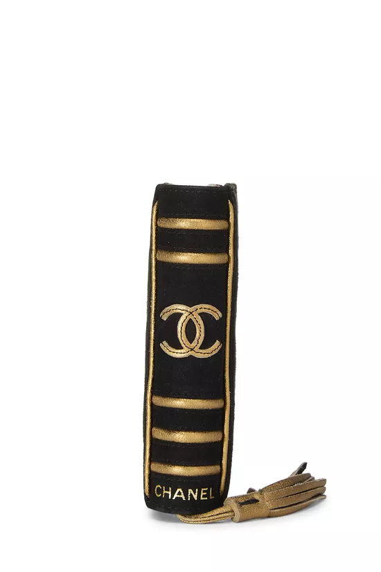 Black Quilted Suede Bible Clutch , , large image number 6