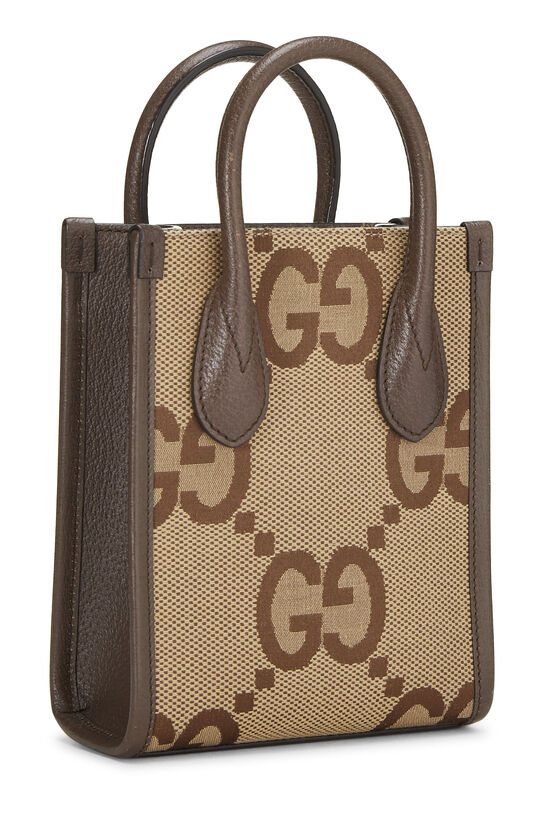 Brown Jumbo GG Canvas Tote Mini, , large image number 1