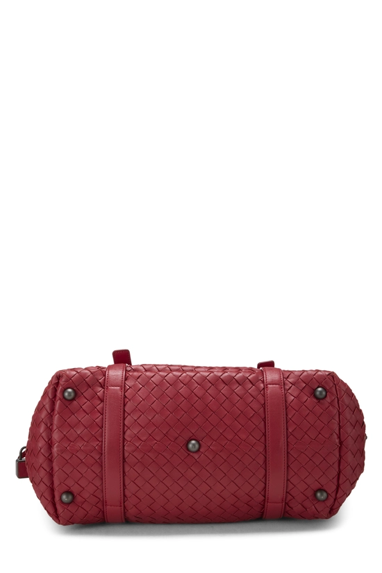 Red Intrecciato Leather Montaigne Handbag, , large image number 4