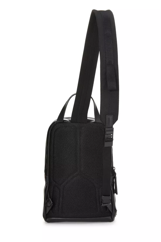 Black Leather Sling Backpack, , large image number 3
