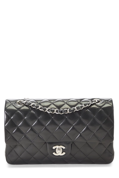 Chanel Black Quilted Lambskin Classic Double Flap Medium