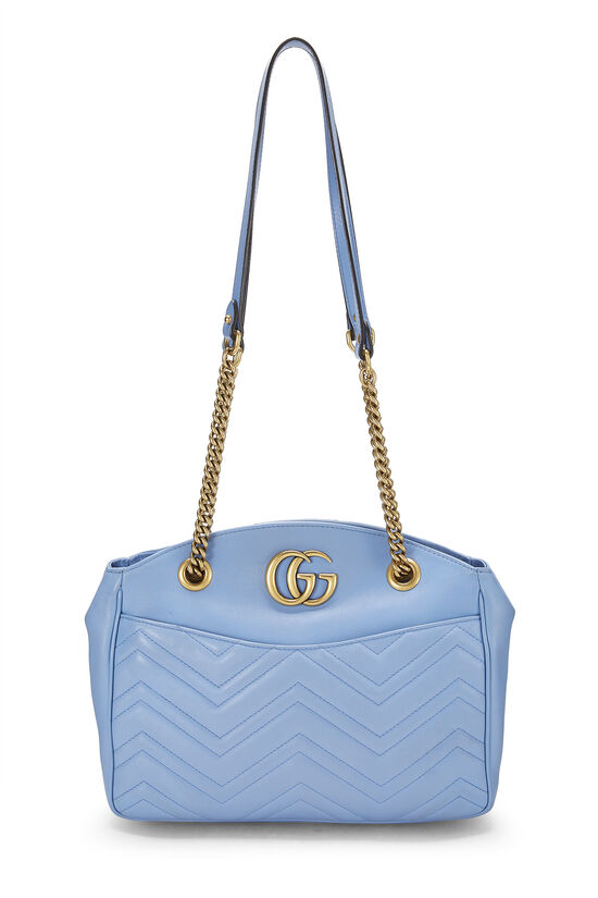 Blue Leather GG Marmont Tote, , large image number 0